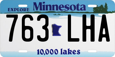 MN license plate 763LHA
