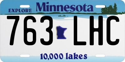 MN license plate 763LHC