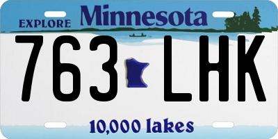 MN license plate 763LHK