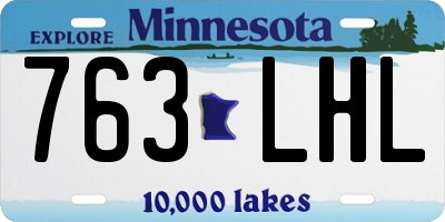 MN license plate 763LHL