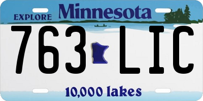 MN license plate 763LIC