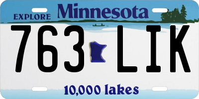 MN license plate 763LIK