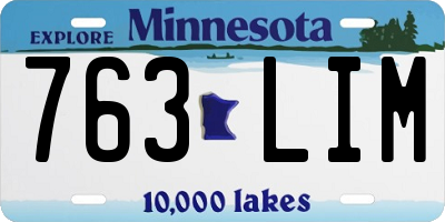 MN license plate 763LIM