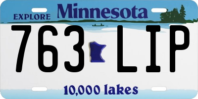 MN license plate 763LIP
