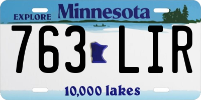 MN license plate 763LIR