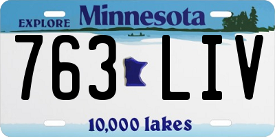 MN license plate 763LIV