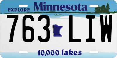 MN license plate 763LIW