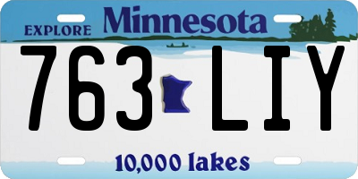 MN license plate 763LIY