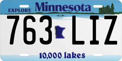 MN license plate 763LIZ