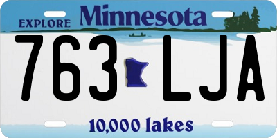 MN license plate 763LJA