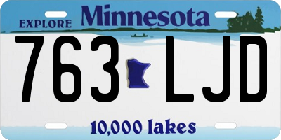 MN license plate 763LJD