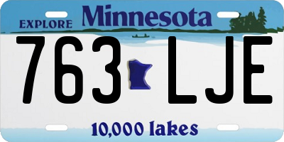 MN license plate 763LJE