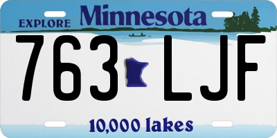 MN license plate 763LJF