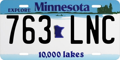 MN license plate 763LNC