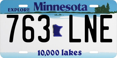 MN license plate 763LNE