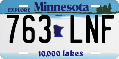 MN license plate 763LNF