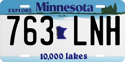 MN license plate 763LNH