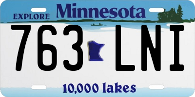 MN license plate 763LNI