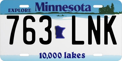 MN license plate 763LNK