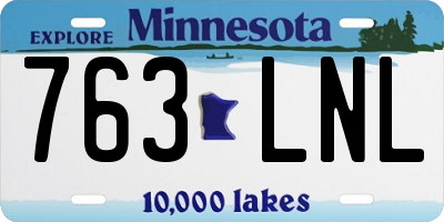 MN license plate 763LNL