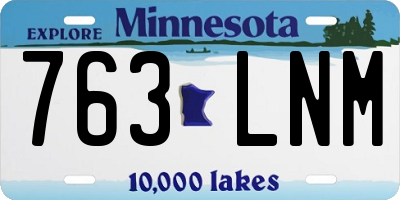 MN license plate 763LNM
