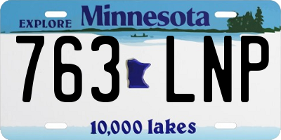 MN license plate 763LNP