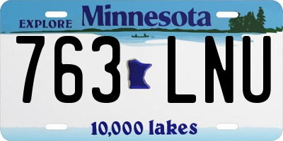 MN license plate 763LNU