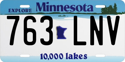 MN license plate 763LNV