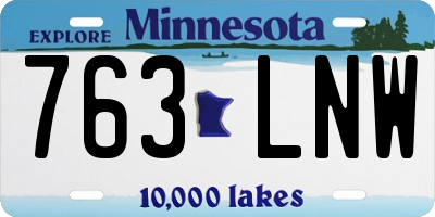MN license plate 763LNW