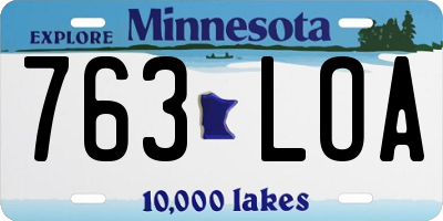 MN license plate 763LOA