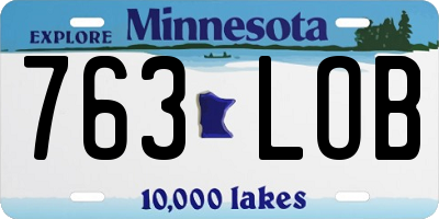 MN license plate 763LOB