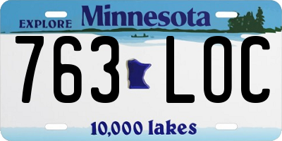 MN license plate 763LOC