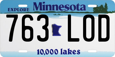 MN license plate 763LOD