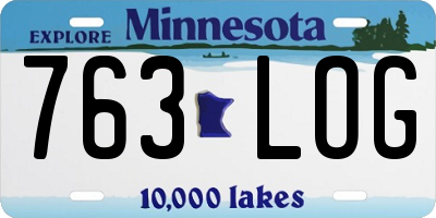 MN license plate 763LOG