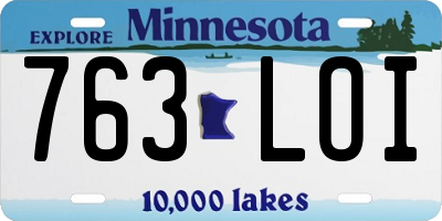 MN license plate 763LOI