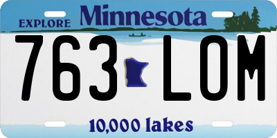MN license plate 763LOM