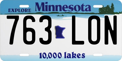 MN license plate 763LON