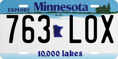 MN license plate 763LOX
