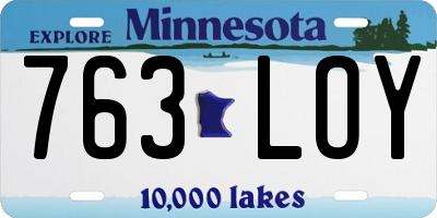 MN license plate 763LOY