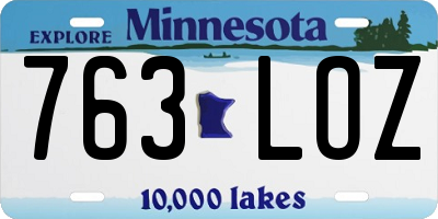 MN license plate 763LOZ