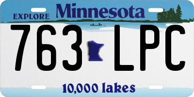 MN license plate 763LPC