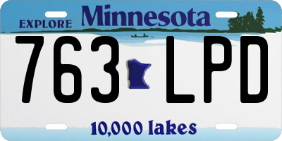 MN license plate 763LPD