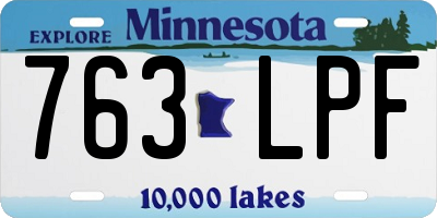 MN license plate 763LPF