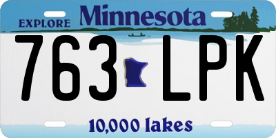 MN license plate 763LPK