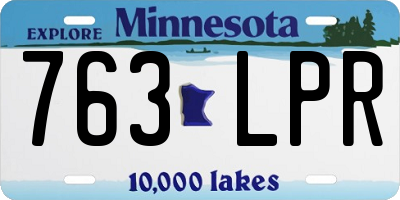 MN license plate 763LPR
