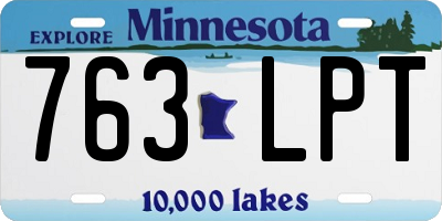 MN license plate 763LPT