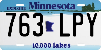 MN license plate 763LPY
