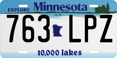 MN license plate 763LPZ