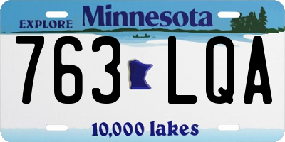 MN license plate 763LQA