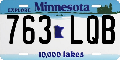 MN license plate 763LQB